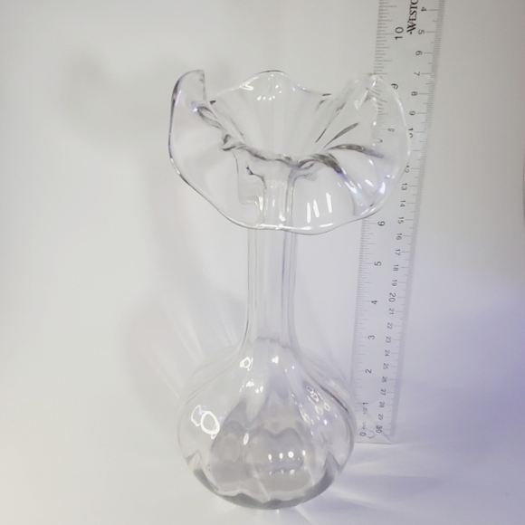 VINTAGE Mid-Century "Jack in the Pulpit" Glass Vase 1960s - Picture 4 of 12